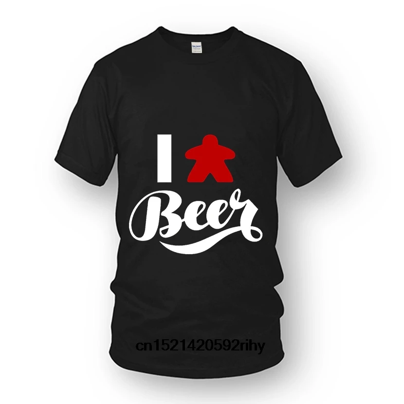 2018 Latest Men T Shirt Fashion I Love Beer Meeple Style T-shirt. Tabletop Board Game Rpg | Мужская одежда