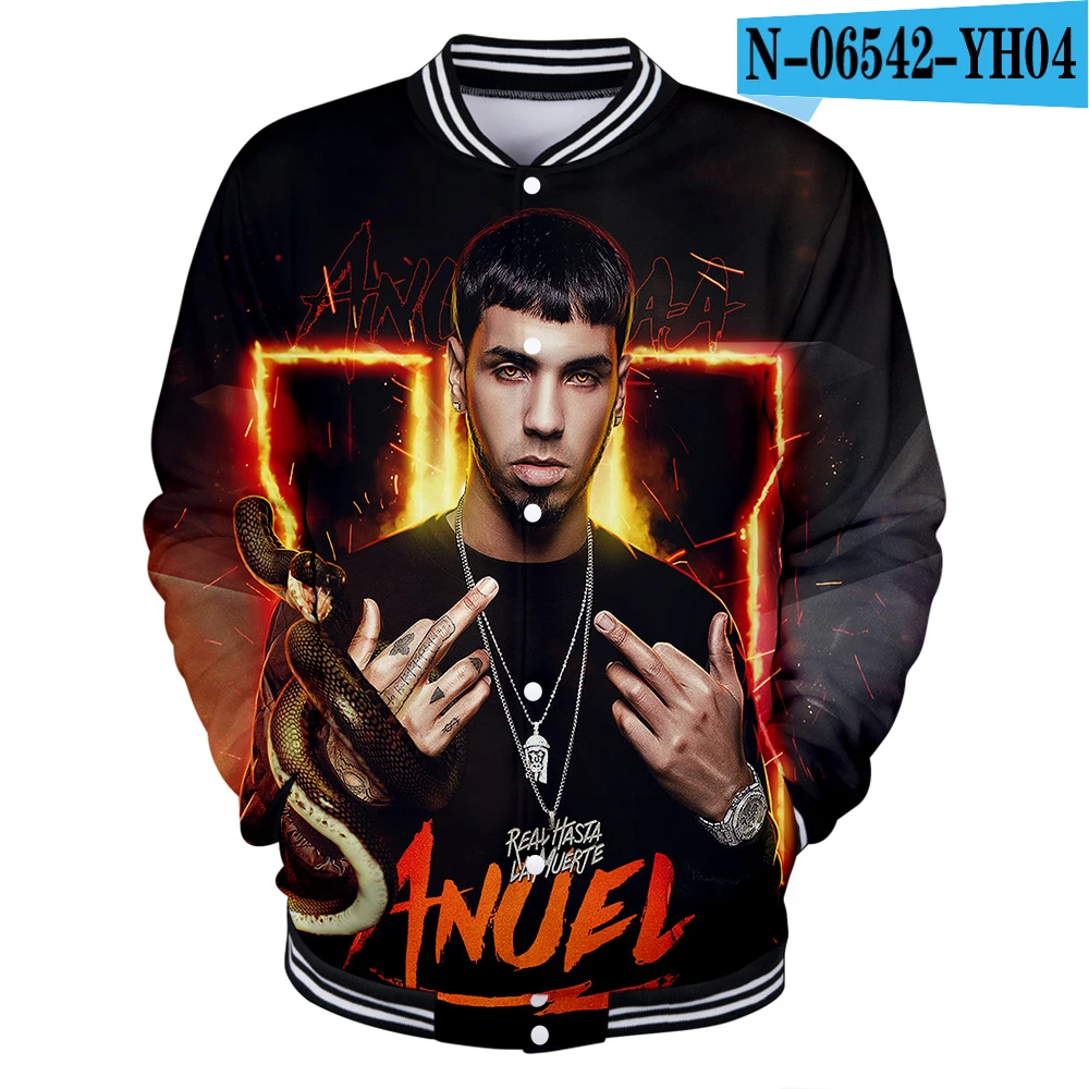 Anuel AA бейсбольные куртки мужские и женские 3d настоящие Hasta La Muerte куртки-бомберы хип-хоп Уличная Униформа пальто Jaqueta Masculino - Цвет: one
