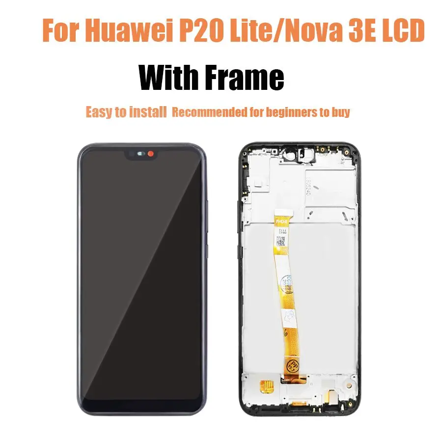 For p20 lite Frame AAAA ЖК-дисплей для huawei P10 P20 Lite, сенсорный ЖК-дисплей, дигитайзер, сборка, Замена для huawei Nova 3E, экран - Цвет: For p20 lite Frame