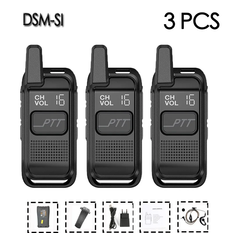 3 шт.) DMS S1 Мини Портативный USB переносной любительский радиоприёмник-рация беспроводной профессиональный домашний ручной коммуникатор HF приемопередатчик - Цвет: 3PCS