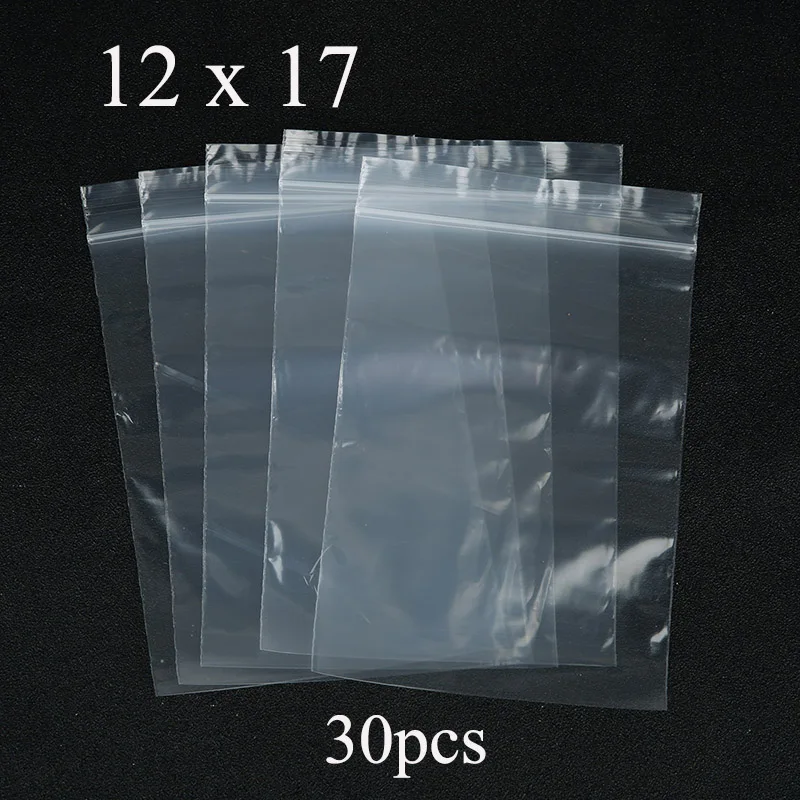 100 шт./упак. 4*6/5*7/6*8/7*10 см), плотная Ювелирная упаковка Ziplock Почтовый Сжатые Блокировка закрывающимися Пластик поли прозрачные Кондитерские мешки расходные материалы - Цвет: 12x17