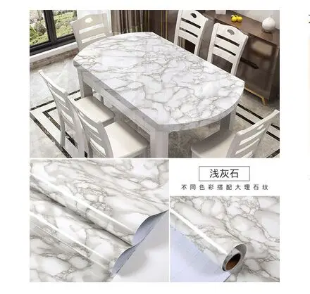 Thickening Waterproof Marble Wallpaper Cabinet Desktop Countertop Furniture Renovation Sticker Kicking Line Self-adhesive - Цвет: 2