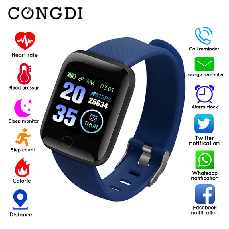 116 Plus Смарт часы браслет водонепроницаемость фитнес Монитор артериального