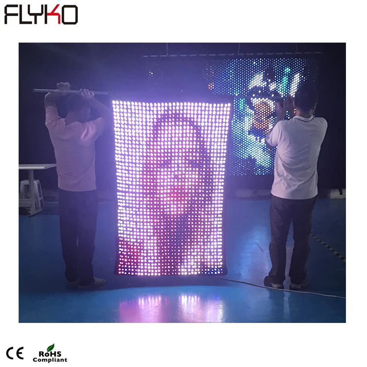 

Free shipping P30MM flexible soft 3 in1 full color LED clear image video curtain vision flag