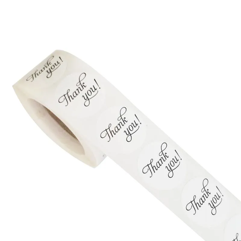 

free shipping5000 pieces/pack thank you hand-sealed sticker black lettering label scrapbooking stickers Wedding Decor