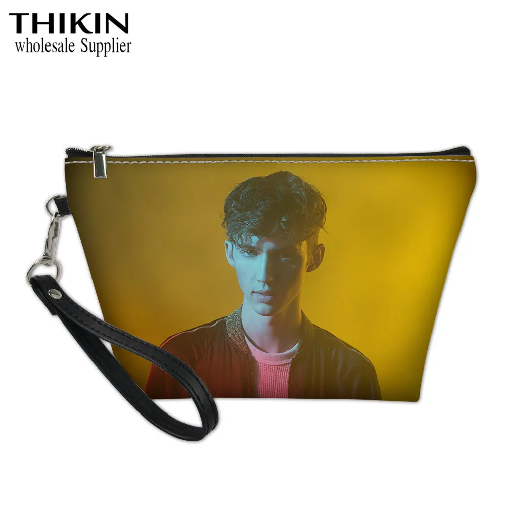as picture Женские косметички с рисунком THIKIN Troye Sivan, косметички для девушек, сумочка для макияжа, косметичка для туалетных принадлежностей - Цвет: as picture
