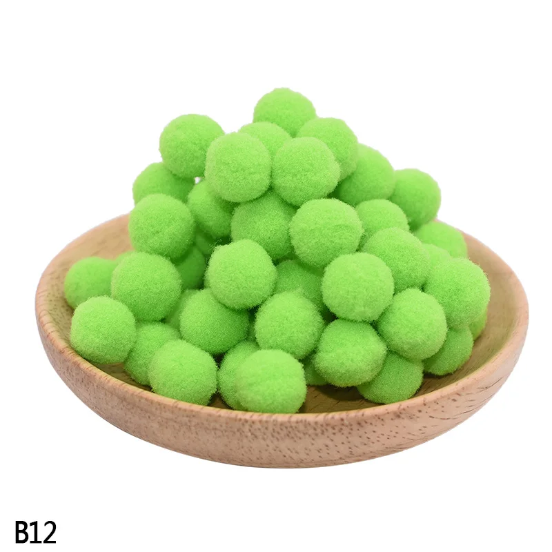 B12 100 шт 15 мм 20 мм 25 мм Мини Мягкие помпоны Пушистый Плюшевый шар DIY помпоны детские игрушки ручной работы пушистые товары для шитья и рукоделия - Цвет: B12