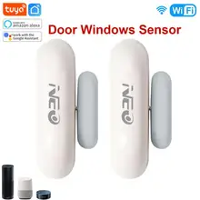 Détecteur intelligent d'ouverture/fermeture de porte, wi fi, Tuya, capteur d'ouverture/fermeture de porte, alarme domestique, Compatible avec Alexa Google Home, application Tuya 