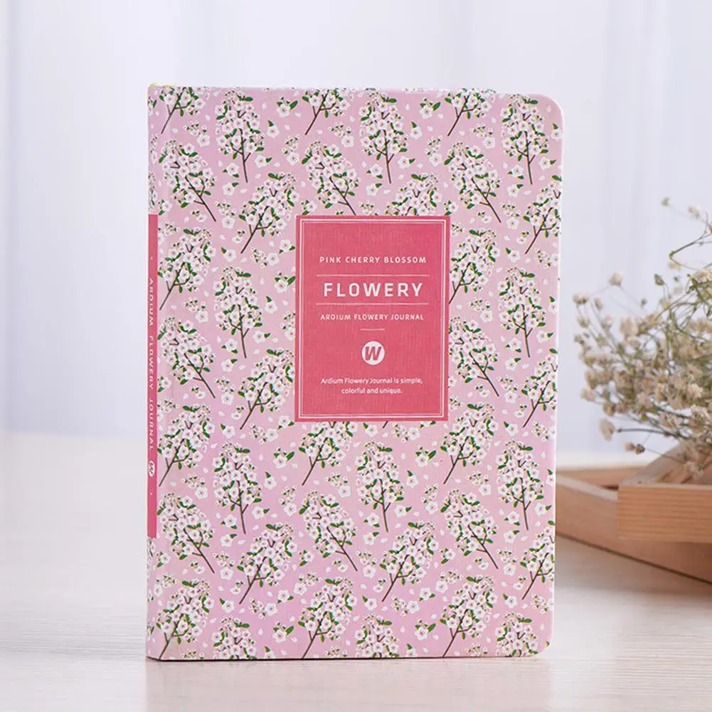 Korean Cute Leather Cover Floral Flower Schedule Book Diary Weekly Monthly Planner Organizer Notebook Kawaii Stationery