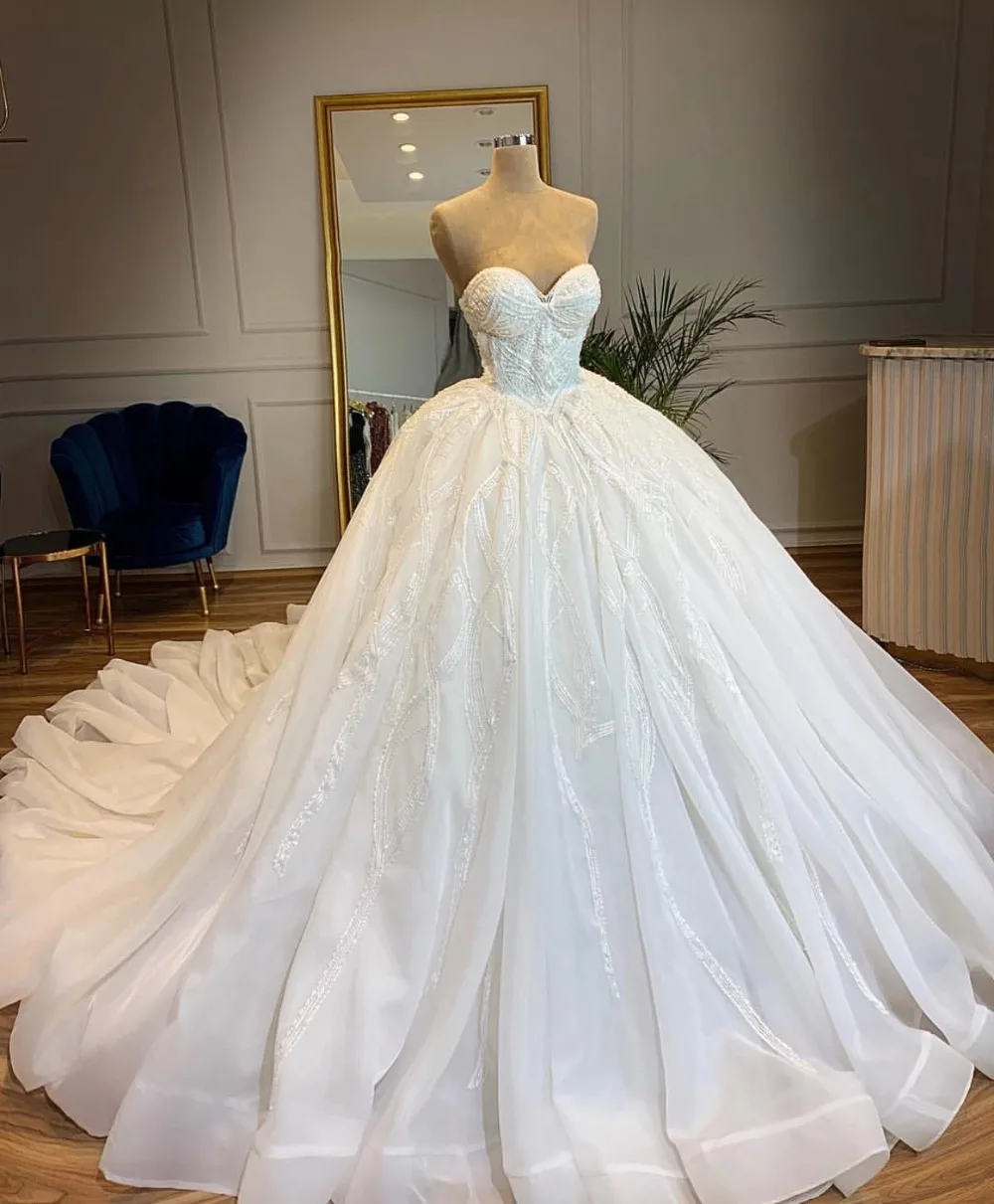 Роскошное бальное платье кружевное свадебное платье Vestido de noiva Милая принцесса индивидуальный заказ замок невесты платья