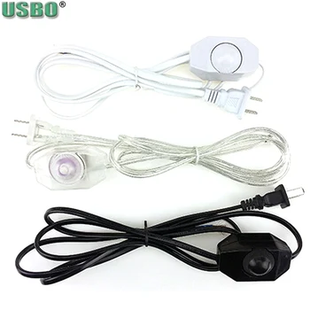 

US white black 2c*0.75mm 1.8m 250V PVC Copper AC Online power Dimmer switch power cable LED Energy saving light bulbs power cord