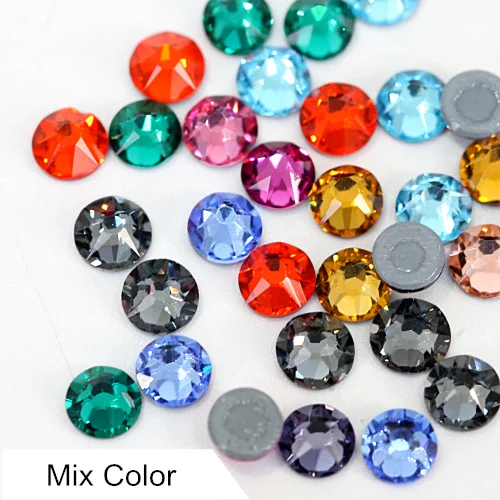 Mix Colors Стразы горячей фиксации, цветные, железные стразы, лучшее качество, 8 больших и 8 маленьких стразов, стразы горячей фиксации для свадебного платья F0059, 1440 шт - Цвет: Mix Colors