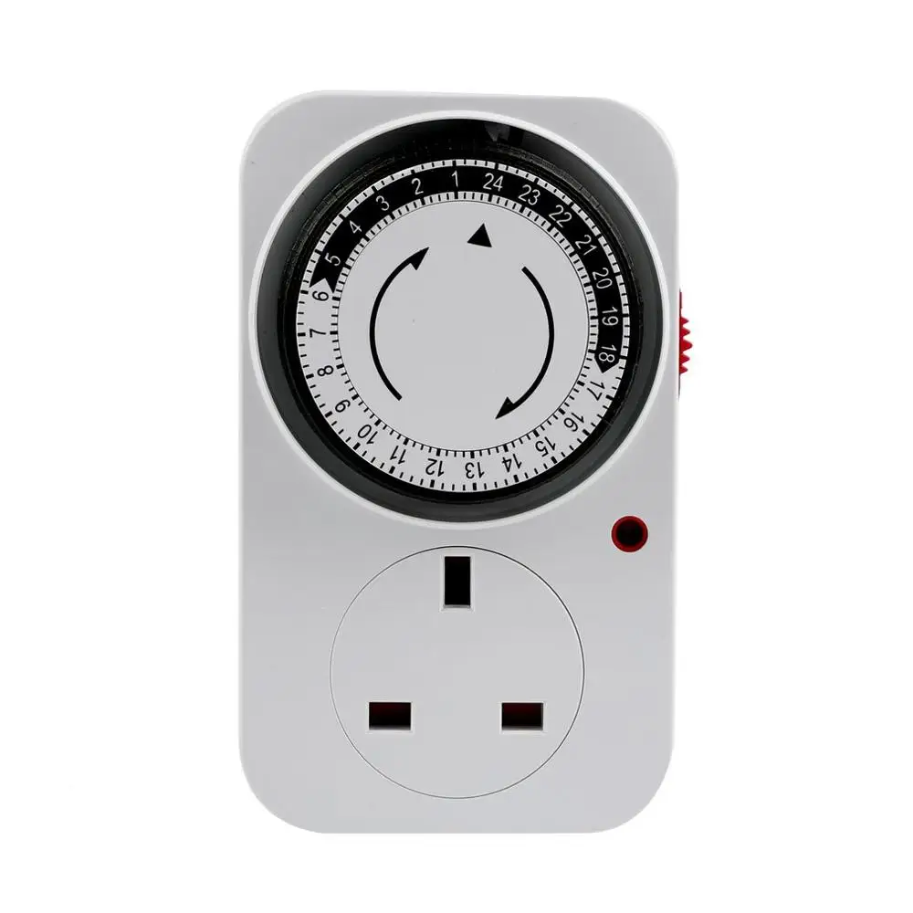 UK Plug 24 часа механический программируемый штепсельный таймер умный обратный отсчет внутренний автоматический выключатель питания розетка - Цвет: UK Plug