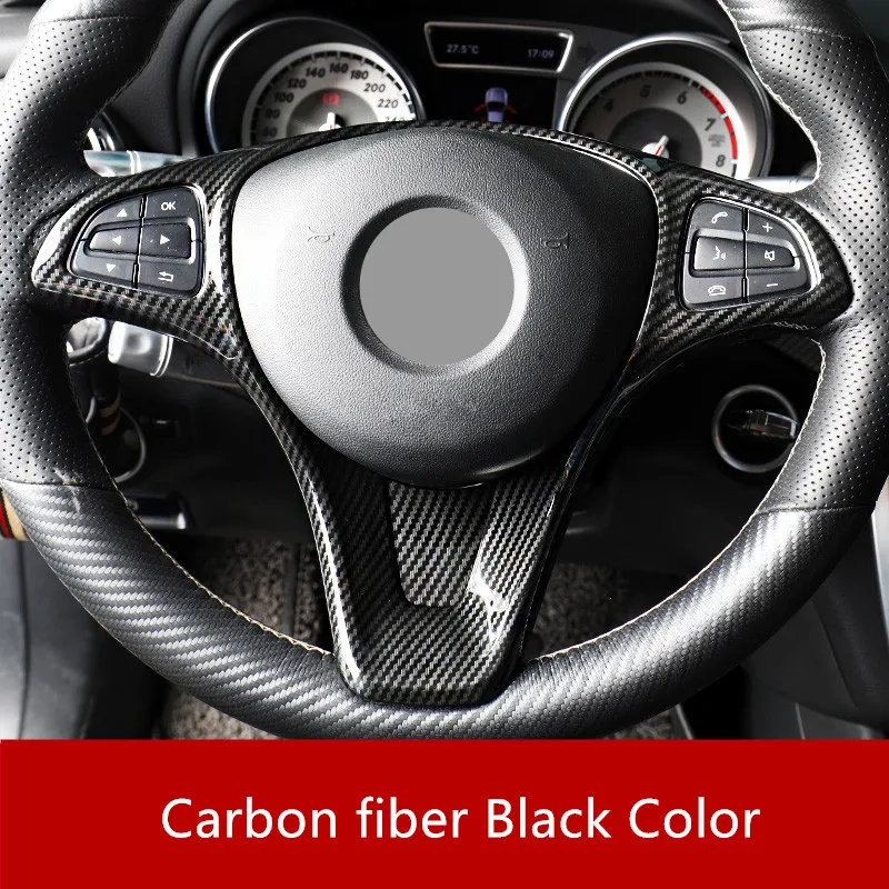 

For Mercedes Benz CLA(2015-18) A class(2016-18) B(2015-18) ABS Plastic Carbon Fiber Style Steering Wheel Button Frame Cover Trim