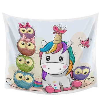 

Animal Unicorn Owl Cartoon Cute Wall Decor Wall Art Tapestry Coverlet Blanket Bedding Curtain Sheet Towel Yoga Mat Bedchamber