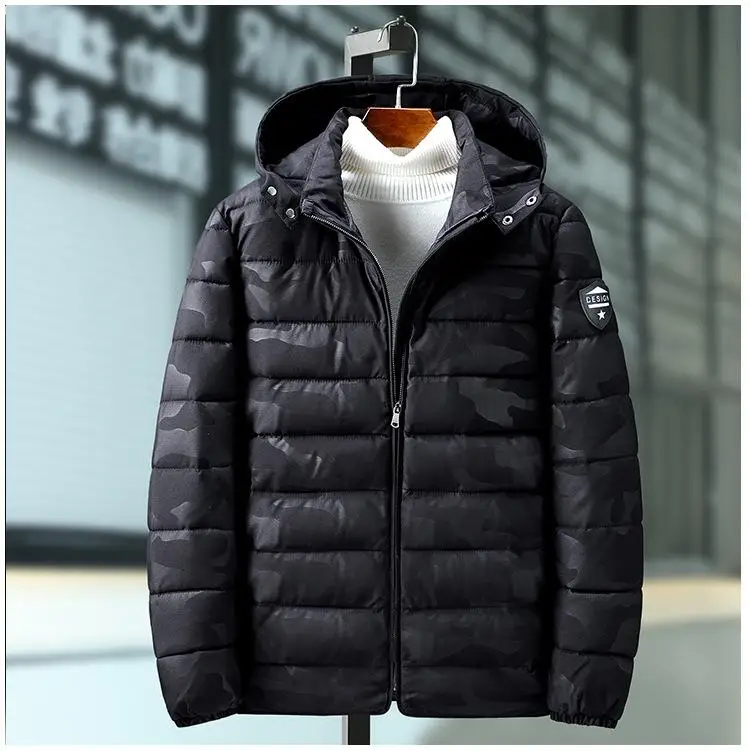 Новая супер большая 12xl Paeede Хлопковая мужская Куртка Свободная Повседневная Толстая Мужская s Толстовка Зимняя модная куртка Мужская Плюс Размер 3XL-10XL 11XL12XL - Цвет: balck