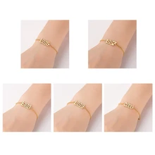 Персонализированные старой английский номер Браслеты для Для женщин 1980-2000 1989 1991 1995 1996 1997 1998 1999 желанию можно украсить ювелирными изделиями, подарок на день рождения