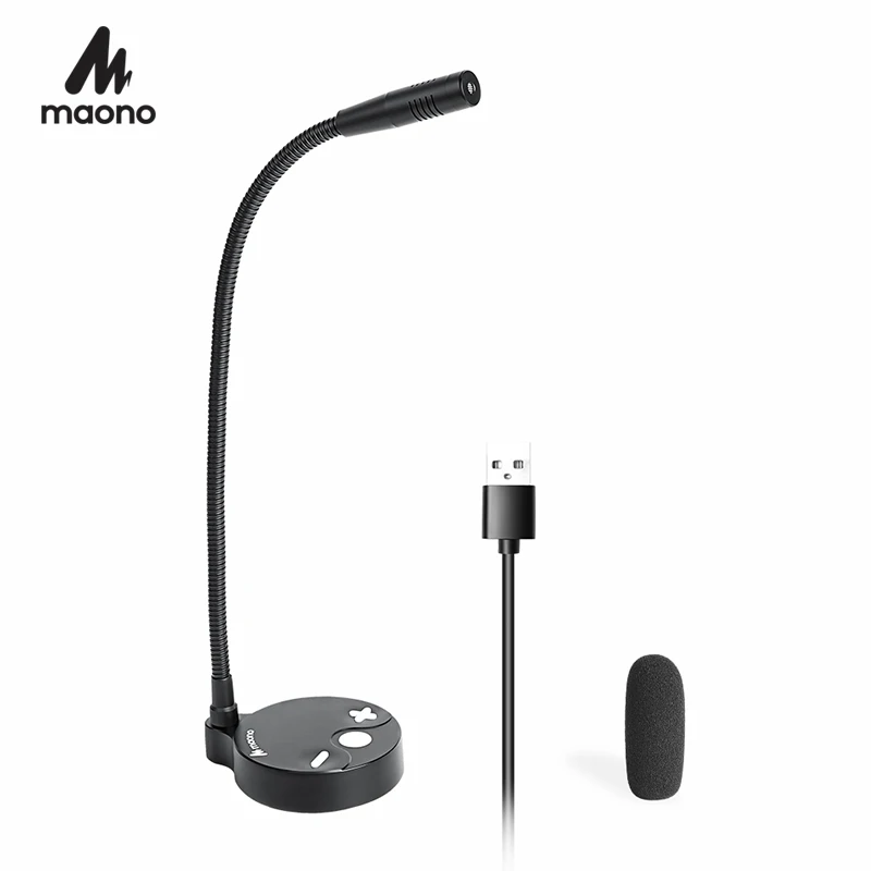 

MAONO GM10 Gooseneck Microphone Cardioid Conference Microfono Plug and Play USB Studio Mic for Computer PC Desktop Notebook