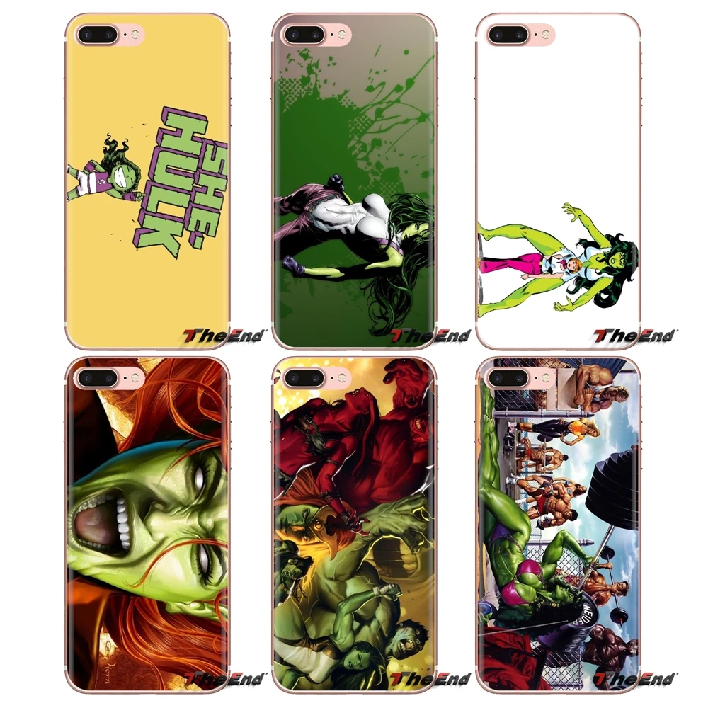 Transparent Soft Shell Covers She-Hulk For Sony Xperia Z Z1 Z2 Z3 Z5 compact M2 M4 M5 C4 E3 T3 XA Huawei Mate 7 8 Y3II |