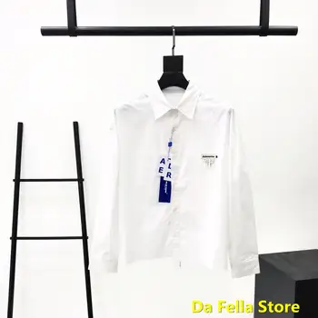 

Oversize Ader error Shirts High Quality Cotton Irregular length Adererror Shirt Front Classic logo Ader error Blouse Men Women