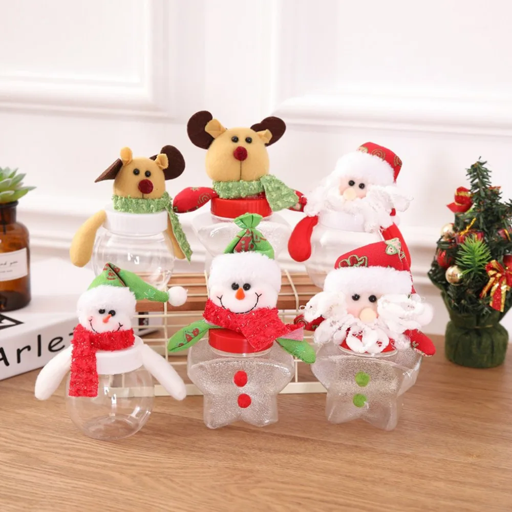

Merry Christmas Gift Holder Candy Jars Container Christmas Decorations for Home Party Supplies Noel Natal New Year Decoration