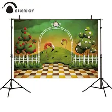 

Allenjoy In Wonderland Photography Backgrounds Fairy Tale Flower Tree Clock Flamingo Photobooth Green Cartoon Phonephone