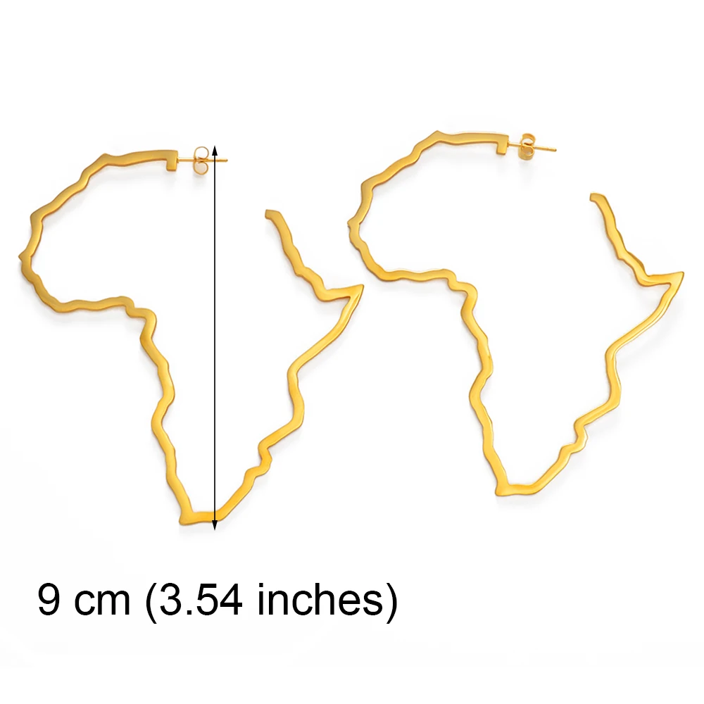 7CM/9CM Outline Africa Map Big Earrings Exaggerate Earring African Jewelry Traditional Ethnic Hyperbole Earrings #201121 4