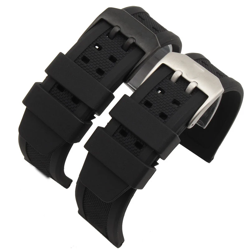 silicon watchband for Luminox 7251|3050|3051|6402 series wristband 23mm black waterproof rubber bands