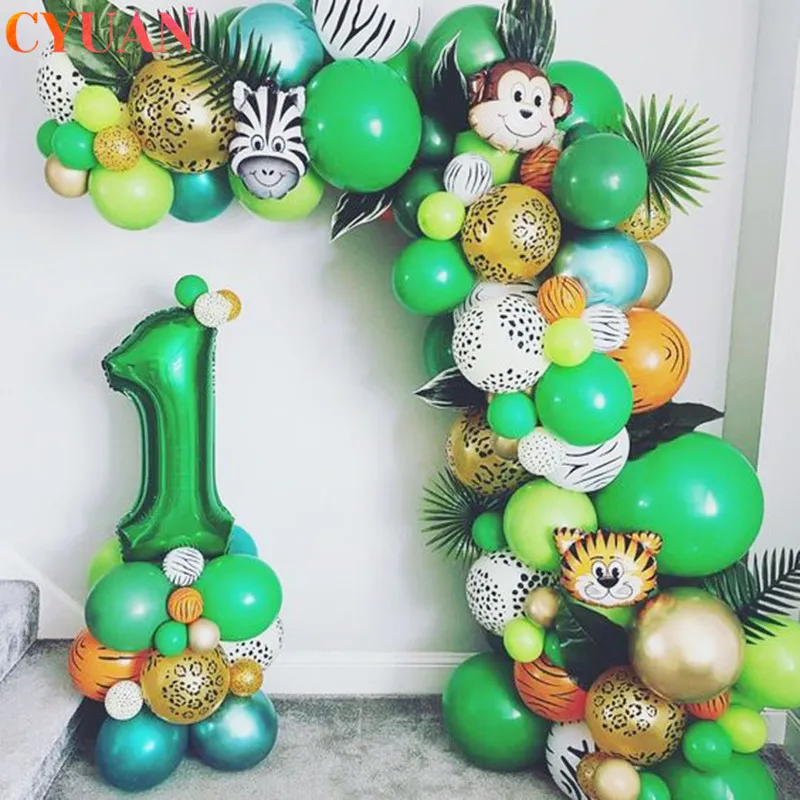 109pcs palloncini animali foglia di palma Kit arco ghirlanda giungla Safari  forniture per feste bomboniere festa di compleanno per bambini Baby Shower  Boy Decor - AliExpress
