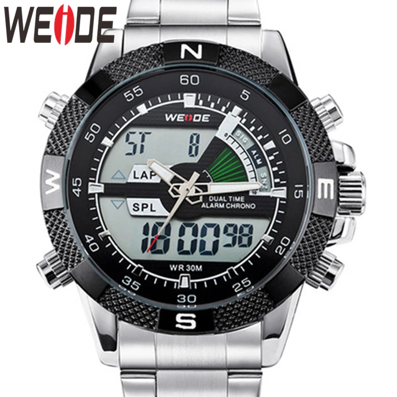 

WEIDE Watch Military Reloj Hombre Tops Luxury Business Stainless Steel Strap Quartz Wristwatch Clock Relogio Masculino Men Watch
