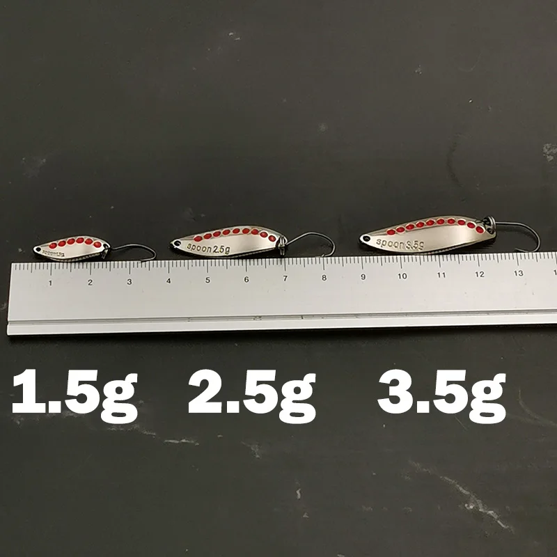 OUTKIT Metalllöffel Pailletten Angelköder Pesca Leech Jig Wobbler Isca Künstliche Wobbler für Fliegenfischen Harte Köder Forellenköder – Detail 2
