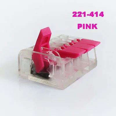 221-414 pink Разъем для провода вставные мини Быстрая зарядка питания разъем для клемм проводов блок PCT-212 PCT-213 пуш-ап в электрический разъем кабеля - Цвет: 221-414 pink