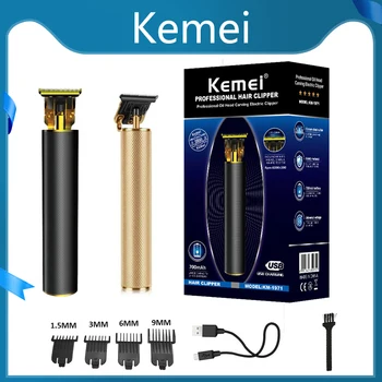

100% Original Kemei Li T-Outliner Skeleton Hitter Cordless Trimmer Men 0mm Baldheaded Hair Clipper Finish Hair Cutting Machine