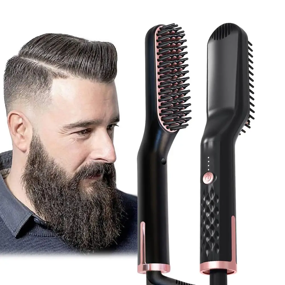 

Hair Straightening Irons Beard Grooming kit Boy Multifunctional Men Beard Straightener Styling Multifunctional Hair Comb Brush