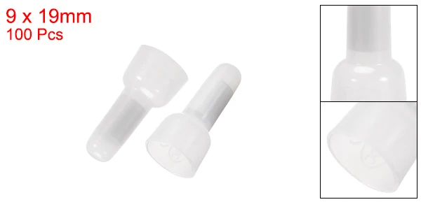 100pcs CE2 Uxcell 100/200 Шт Закрытый Конец Обжимной колпачок нейлоновый провод соединитель алюминиевый сердечник CE5/CE2/CE1 7,2x17/9x19/12x24 мм Кабельные Клеммы - Цвет: 100pcs CE2