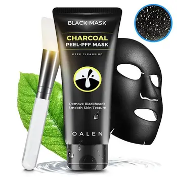

Black Charcoal Face Mask With Brush Peel-off Mask Deep Cleansing Remove Blackhead Acne Scar Anti Wrinkles Mask Face Skin Care