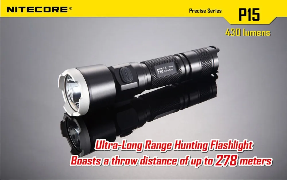 Nitecore P15 CREE XP-G2(R5) 430 люмен тактический фонарь 18650 Аккумулятор для самообороны