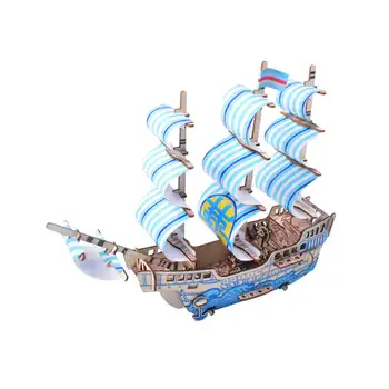 

3D Wooden ship Jigsaw Toys Learning building ferry model sailing boat plane puzzle Aircraft gift for kids DIY wood children toy