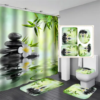 

Stone Shower Curtains 3d Printing For Bathroom Hd Waterproof Curtains Fabric Polyester Bath Screen Home Decoration