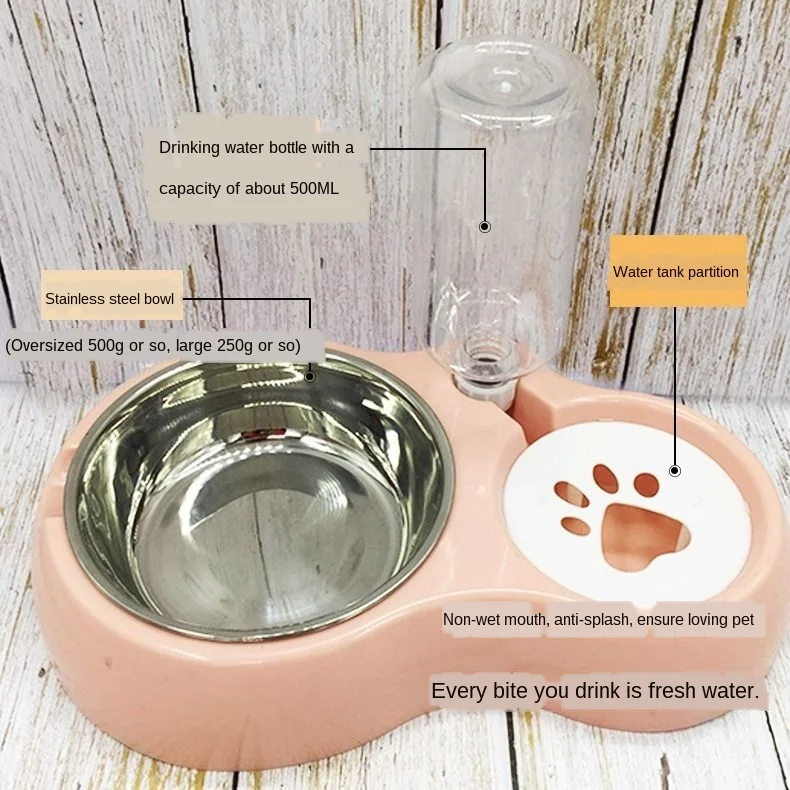 Double Pet Bowls Dog Cat Puppy Bowls Food Water Feeder Stainless Steel Pet Drinking Dish Feeding Supplies Small Dog Accessories