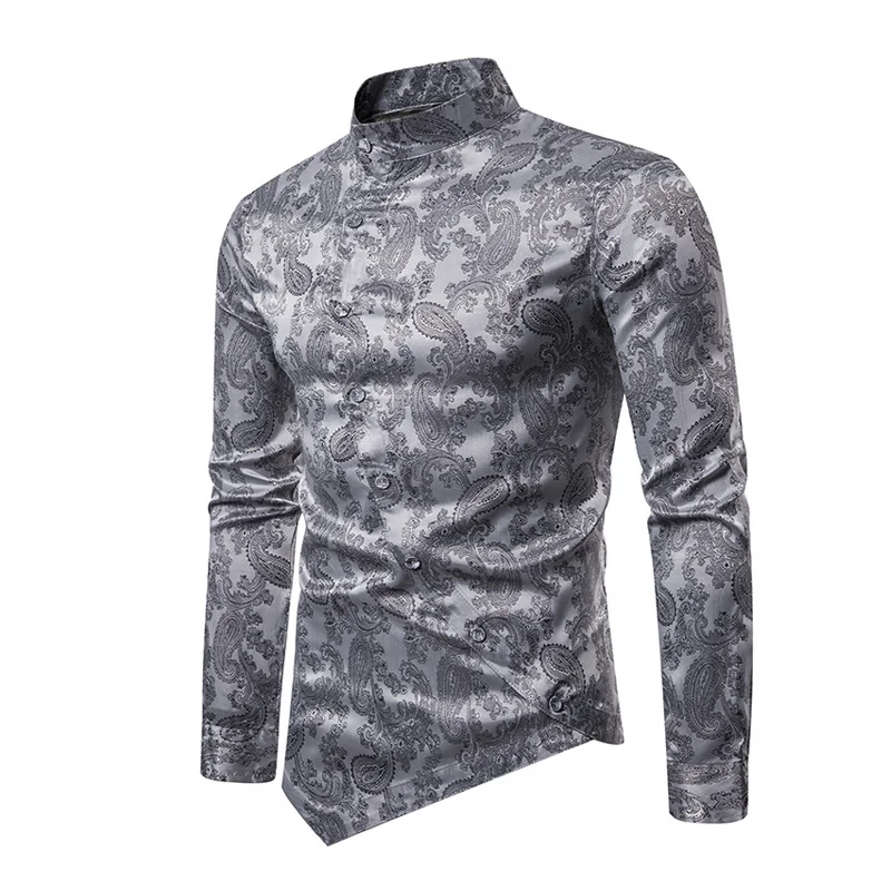 CYXZFTROFL/Новинка года; модные мужские рубашки в стиле хип-хоп; приталенная гавайская рубашка с длинными рукавами; Повседневная Уличная Мужская рубашка с 3D принтом