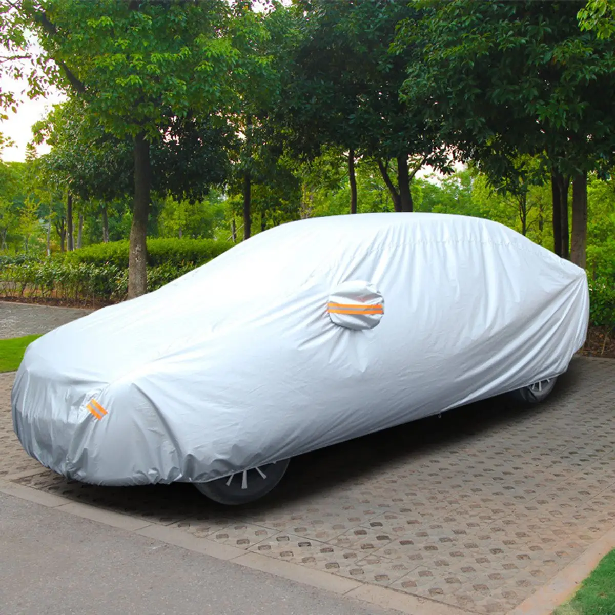 520x200x150 см Полное покрытие автомобиля Анти Пыль ветер дождь Анти-УФ снег дождь лед седан Автомобильная Светоотражающая полоса открытый автомобиль защитный чехол