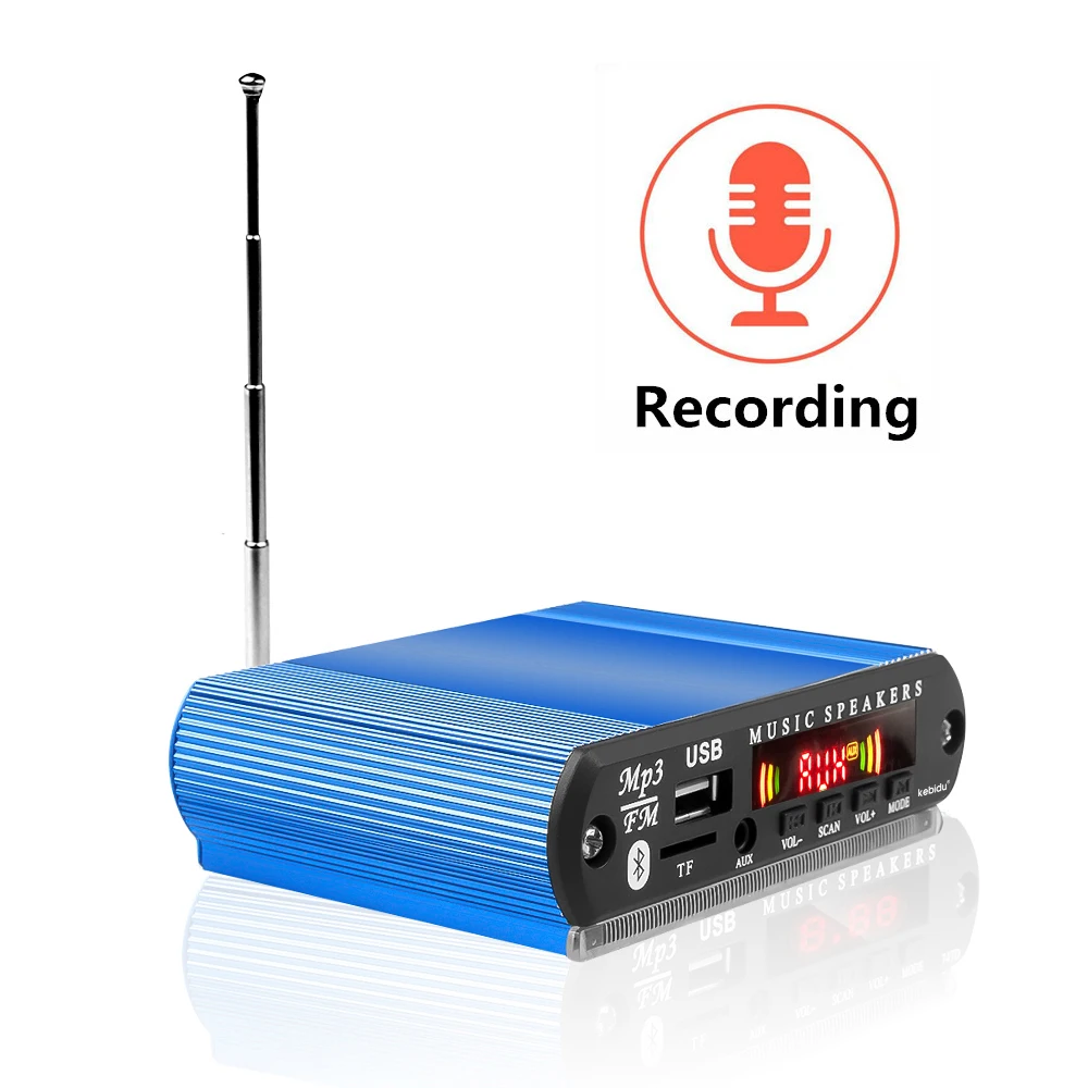 Беспроводной Bluetooth MP3 декодер доска MP3-плеер с функцией записи DC 5 в 12 В 24 В DIY корпус Поддержка USB/SD/FM аудио модуль