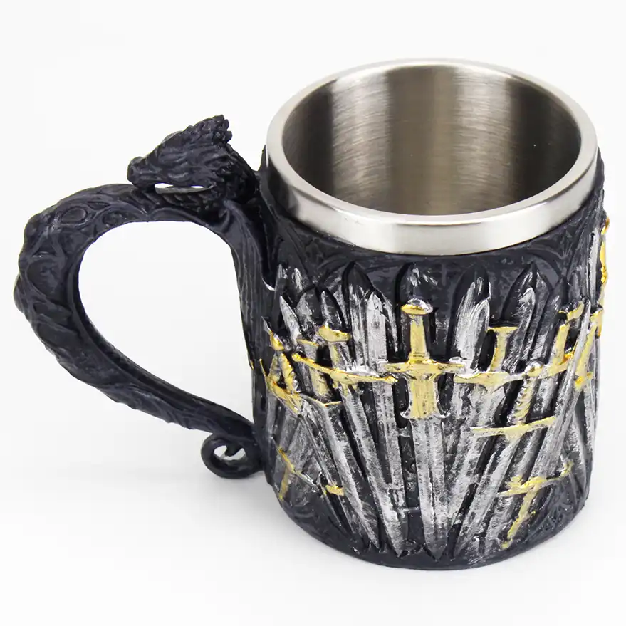 Game Of Throne Swords Dragon Iron Mugs Stainless Steel Resin Medieval Renaissance Valyrian Tankard Cup Coffee Mug Got Fan Gift Aliexpress