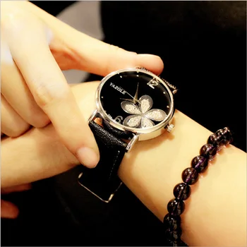 

2020 Yazole Watches Women Fashion Leather Strap Flower Female Clock Ladies Quartz Wrist Watch Montre Femme Relogio Feminino