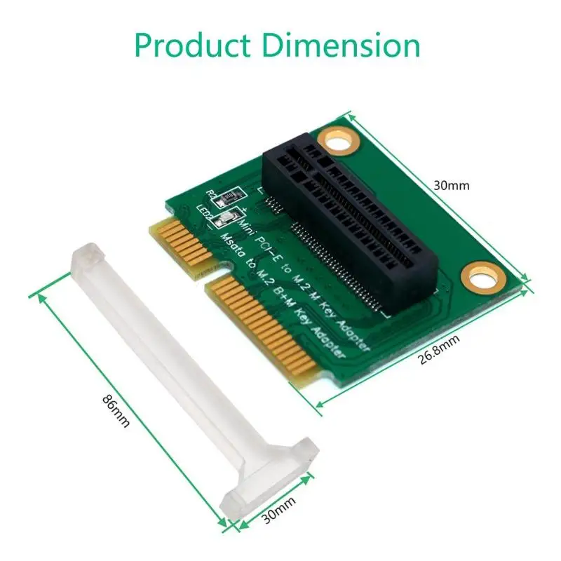 Адаптер M.2 NGFF NVMe SSD B+ M Key SATA Bus SSD to Mini PCI Express с кронштейном отличное мастерство и долговечность