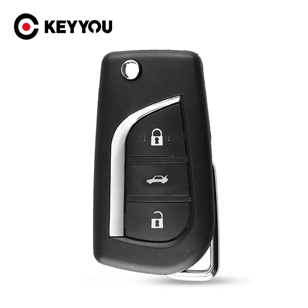 Новинка трехкнопочный Автомобильный складной ключ KEYYOU 10X чехол без рисунка