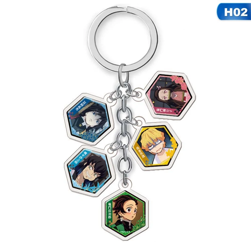KEY4432H02 Аниме-брелок для ключей Demon Slayer: Kimetsu No Yaiba брелок мультяшная фигурка кулон брелок подарки - Цвет: KEY4432H02
