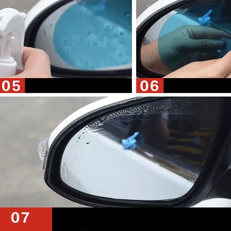 Car Mirror Window Clear Film Anti Fog Car Rearview Mirror Protective Film Waterproof Car Sticker 2 Pcs/Set