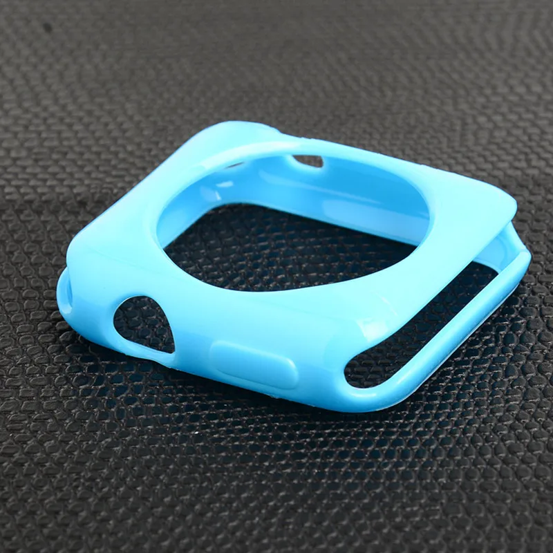 Мягкий чехол для часов Apple watch, чехол iWatch series 2/1, 42 мм, 38 мм, цветная силиконовая рамка, защитный чехол для часов, аксессуары - Цвет: blue
